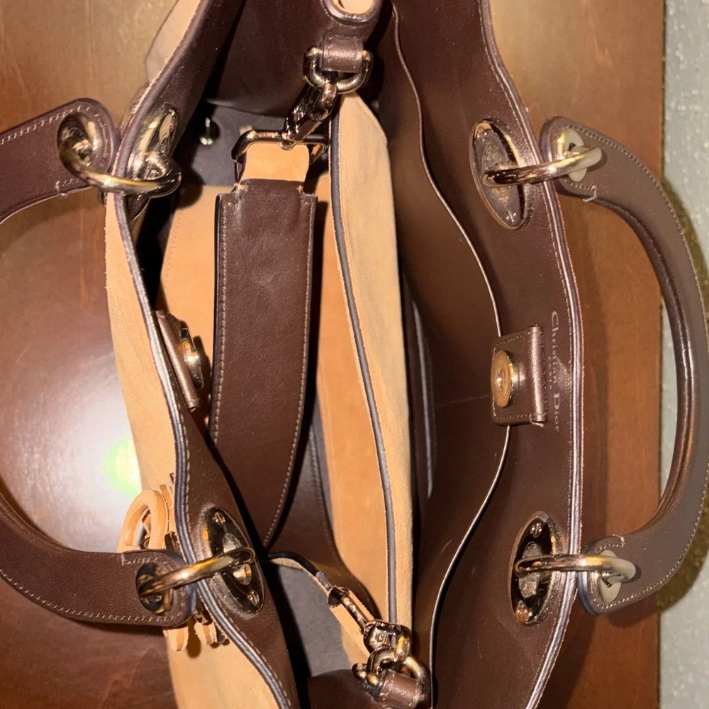 Lady Dior Handbag suede in Camel - Picture 3 of 6